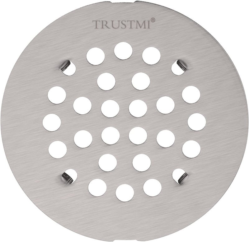 TRUSTMI 4-1/4 Inch Snap-in Shower Floor Drain Grate Replacement Cover SUS 304 Stainless Steel, Brushed Nickel, Also Chrome, Oil Rubbed Bronze and Brushed Gold for Choose - Image 1